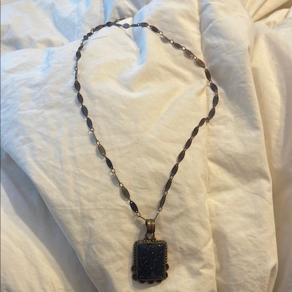 Elegant Purple Pendant and Copper Necklace!💜